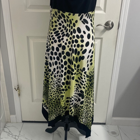 Frank Lyman Elegant Special Occasion Dress Asymmetrical Hem Animal Print Sz 14 - Picture 6 of 11